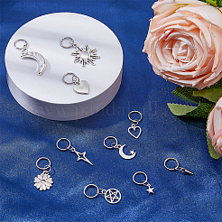 60Pcs 10 Styles Sun Moon Heart Tibetan Style Alloy Shoe Charms&nbsp;PALLOY-AB00262