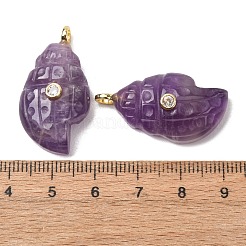 Natural Amethyst Carved Pendants&nbsp;G-H357-05G-06