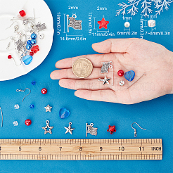 Independence Day Theme Drop Earring DIY Making Kit&nbsp;DIY-SC0018-27