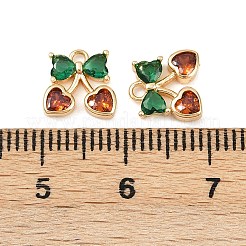 Brass Micro Pave Cubic Zirconia Charms&nbsp;KK-F906-11G-01