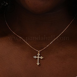 Cubic Zirconia Cross Pendant Necklace&nbsp;ZV5438-1