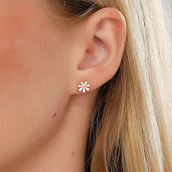 Real 18K Gold Plated 201 Stainless Steel Stud Earrings for Women&nbsp;TL9676-1