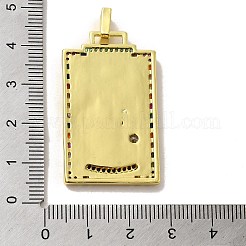 Brass Micro Pave Cubic Zirconia Pendants with Enamel&nbsp;KK-H458-03G-18