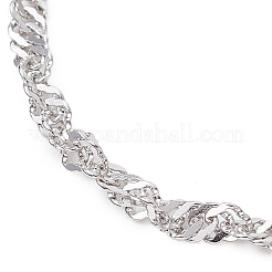 2Pcs 2 Colors 304 Stainless Steel Singapore Chain Bracelet Makings&nbsp;AJEW-JB01322