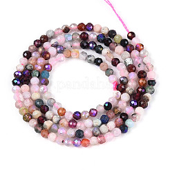 AB Color Plated Natural Garnet & Rose Quartz & Black Spinel & Amethyst & Quartz Crystal & Ice Obsidian Beads Strands&nbsp;G-T144-A07-07