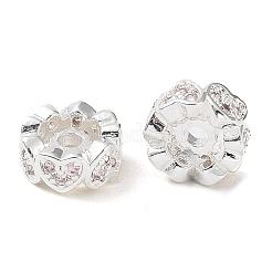 Brass Micro Pave Cubic Zirconia Beads&nbsp;KK-A189-03S