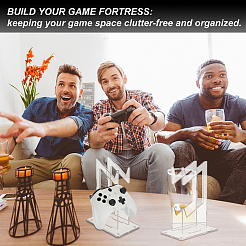 2-Tier Transparent Acrylic Game Controller Display Stand Holders&nbsp;ODIS-WH0002-11