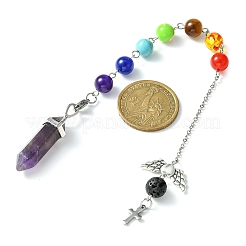 Mixed Gemstone Pointed Dowsing Pendulums&nbsp;PALLOY-JF02254