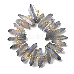 Electroplate Natural Quartz Crystal Beads Strands&nbsp;G-F800-B12