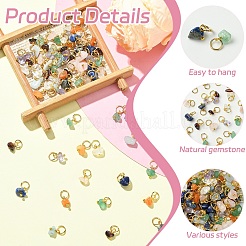 80Pcs 8 Styles Natural Gemstone Pendants&nbsp;PALLOY-YW00074