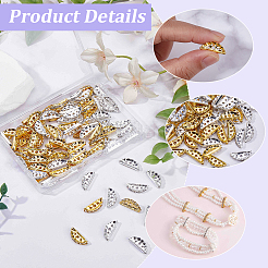 100Pcs 2 Colors Alloy Crystal Rhinestone Spacer Bars&nbsp;ALRI-SC0001-60B