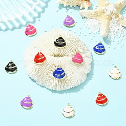12Pcs 6 Colors Rack Plating Alloy Enamel Pendants&nbsp;ENAM-YW0009-10
