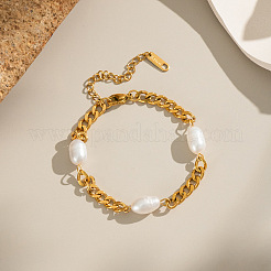 Natural Freshwater Pearl Link Bracelets&nbsp;PR3665