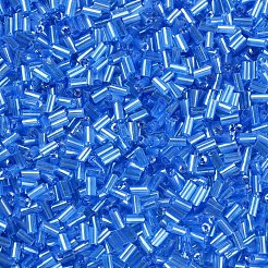 Transparent Colours Luster Glass Bugle Beads&nbsp;SEED-N005-001-A04
