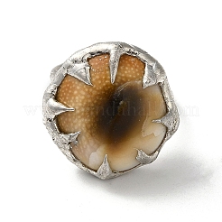Dyed Natural Shell Eye Open Cuff Ring&nbsp;RJEW-M155-02S