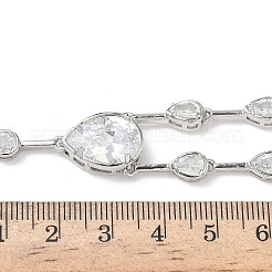 Brass Pave Clear Cubic Zirconia Y Necklaces&nbsp;NJEW-G183-06P-01