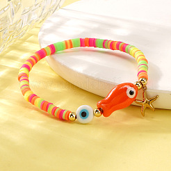 Porcelain Fish & Starfish Charms Bracelet&nbsp;CM3772