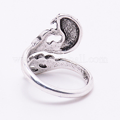 Adjustable Tibetan Style Alloy Cuff Rings&nbsp;PALLOY-WH0076-80AS-RS