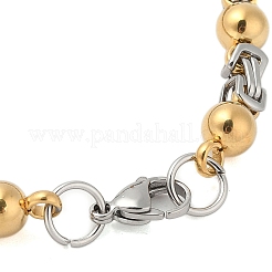 Ion Plating(IP) Round 304 Stainless Steel Byzantine Chain Bracelets for Men&nbsp;BJEW-B093-06GP