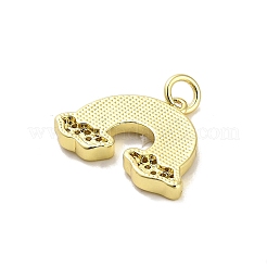 Brass Micro Pave Clear Cubic Zirconia Pendants&nbsp;KK-K365-17G