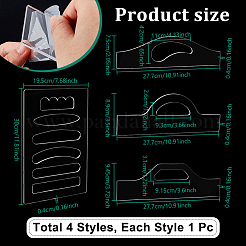 4Pcs 4 Styles Transparent Acrylic Router Templates&nbsp;TOOL-NB0002-27