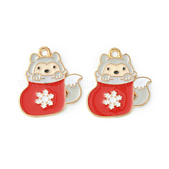 Christmas Alloy Enamel Pendants&nbsp;ENAM-D047-07G-06