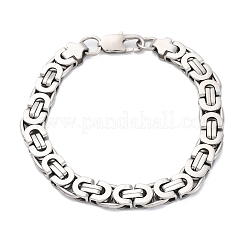304 Stainless Steel Byzantine Chain Bracelets for Women Men&nbsp;BJEW-R018-22P-01