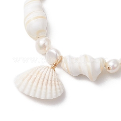 Clam Shell Charm Bracelets for Women&nbsp;BJEW-JB11766