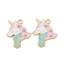 Rack Plating Alloy Rhinestone Pandants&nbsp;PALLOY-O109-26LG