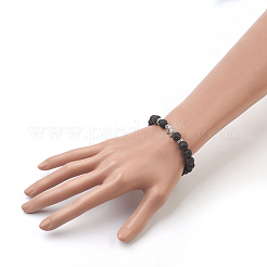 Natural Lava Rock Beads Stretch Bracelets&nbsp;BJEW-JB03850-06