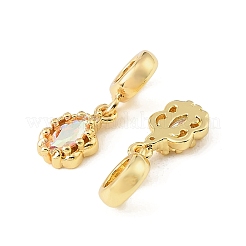 Brass Micro Pave Clear Cubic Zirconia European Dangle Charms&nbsp;CU-CBA9CBD-10G
