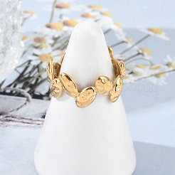304 Stainless Steel Open Cuff Rings for Women&nbsp;RJEW-A056-02G