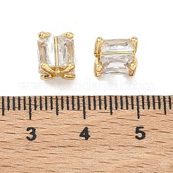 Brass Micro Pave Clear Cubic Zirconia Beads&nbsp;KK-D229-19G