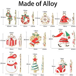 20Pcs 10 Styles Christmas Alloy Enamel Pendants&nbsp;ENAM-CJ0004-49