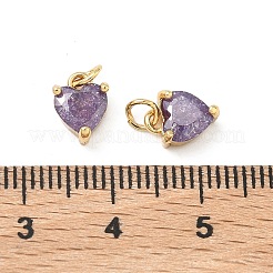Brass Pave Cubic Zirconia Pendants&nbsp;KK-A291-04G