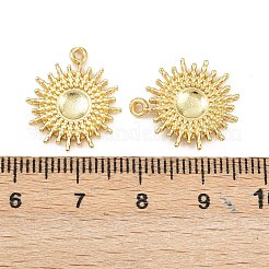 Sun Brass Pendant Cabochon Settings&nbsp;KK-H093-12G