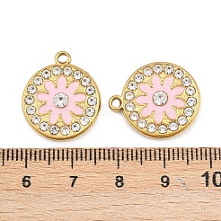 304 Stainless Steel with Enamel and Rhinestone Pendants&nbsp;STAS-Z166-12G