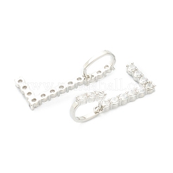 Brass Micro Pave Clear Cubic Zirconia Pendants&nbsp;ZIRC-J039-18P-L