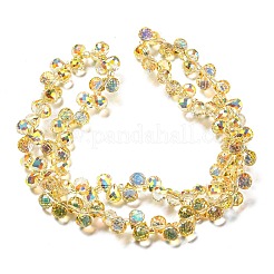 Electroplate Transparent Glass Beads Strands&nbsp;EGLA-M030-01A