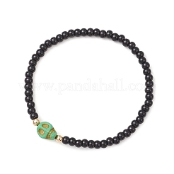 7Pcs 7 Colors Glass Round Beaded Stretch Bracelets for Men Women&nbsp;BJEW-TA00667