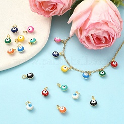 20Pcs 10 Colors Brass Enamel Charms&nbsp;KK-YW0004-69