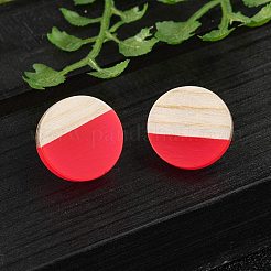 Resin & Wood Stud Earrings&nbsp;EJEW-N017-003A