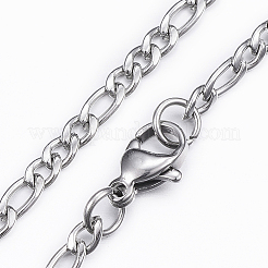 Non-Tarnish 304 Stainless Steel Figaro Chain Necklaces&nbsp;LS-NJEW-H445-01P