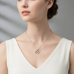 Brass Micro Pave Clear Cubic Zirconia Pendant Necklaces&nbsp;FS-WGB309C-01
