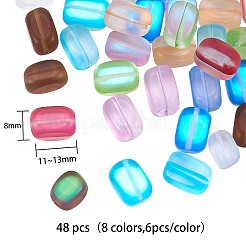 48Pcs 8 Colors Synthetic Moonstone Beads Strands&nbsp;G-SZ0001-05