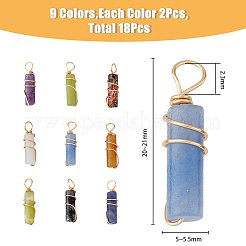 18Pcs 9 Styles Natural Gemstone Pendants&nbsp;FIND-FH0006-44
