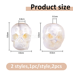 2Pcs 2 Styles Carved Natural Pearl Beads&nbsp;PEAR-FH0001-04
