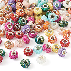 100Pcs 10 Colors AB Color Resin Rose Flower European Beads&nbsp;RESI-TA0003-89