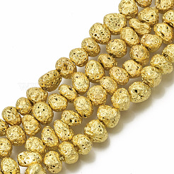 Electroplated Natural Lava Rock Beads Strands&nbsp;G-S352-29