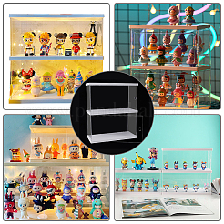 2-Tier Transparent Acrylic Minifigures Display Case&nbsp;ODIS-WH0043-23B